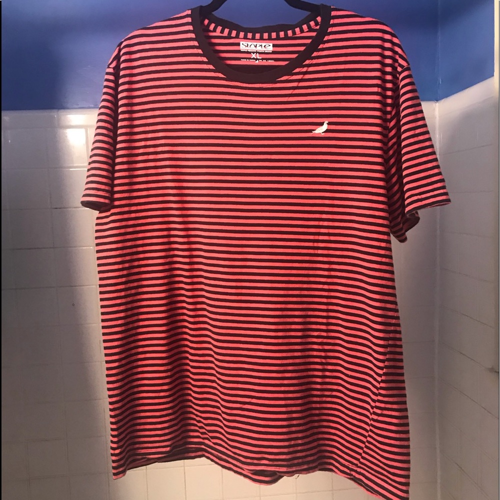 Staple Striped Pigeon Logo Tee